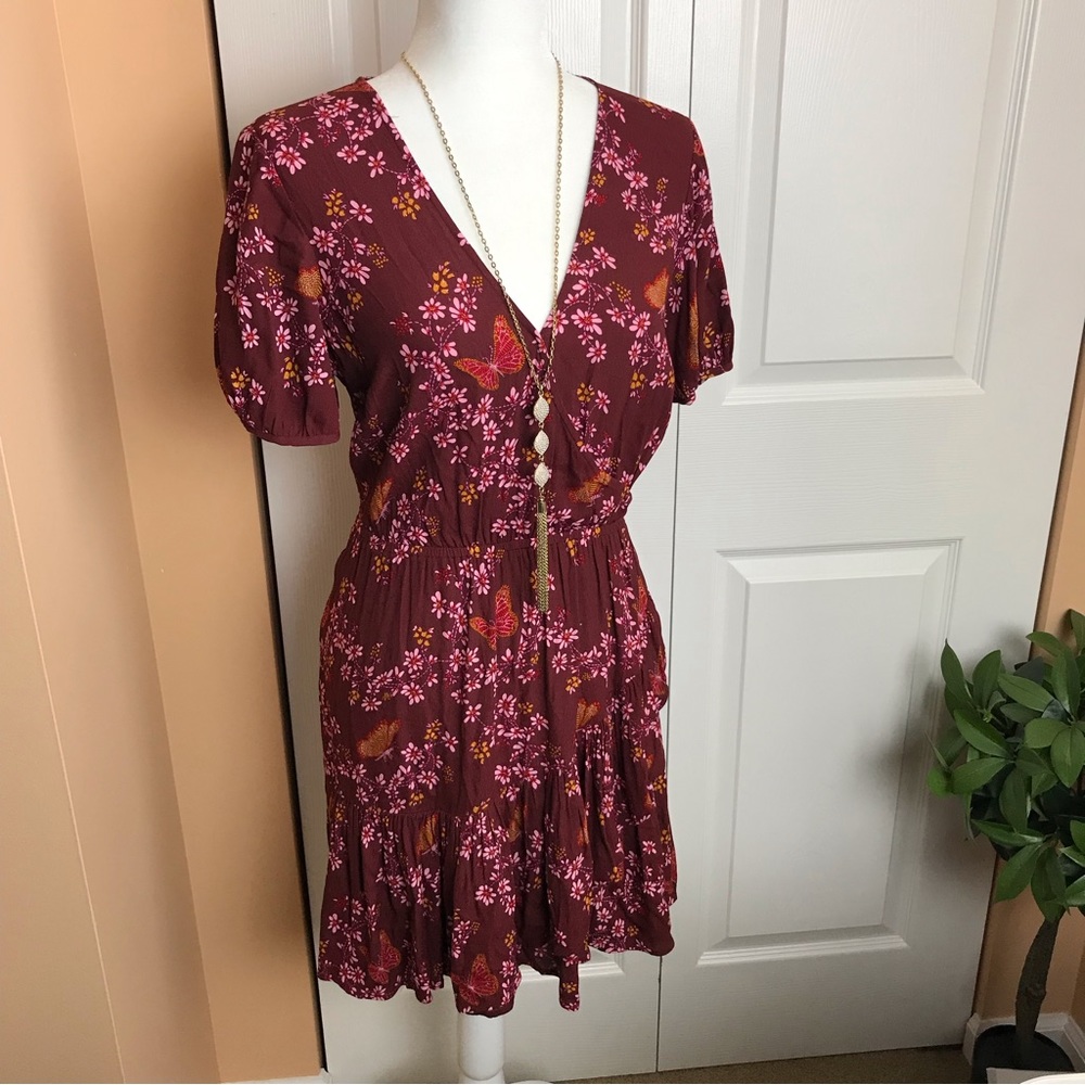 Madewell Butterfly Print Faux Wrap Dress NWOT Size 2